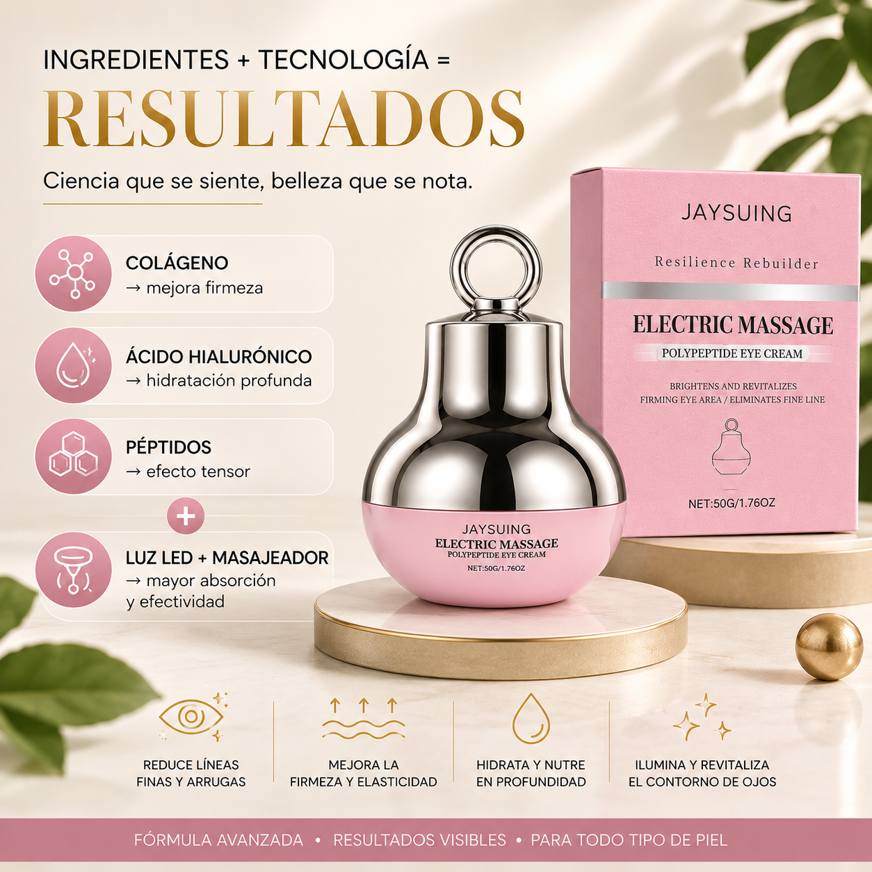 Contorno de ojos JAYSUING con luz LED masajeador