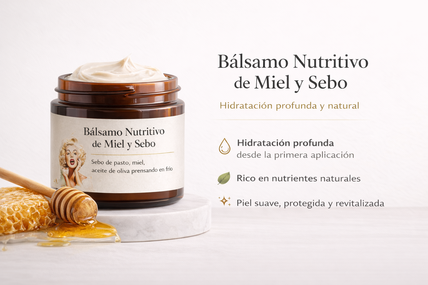 Crema Hidratante 100% Natural Sebo de Res