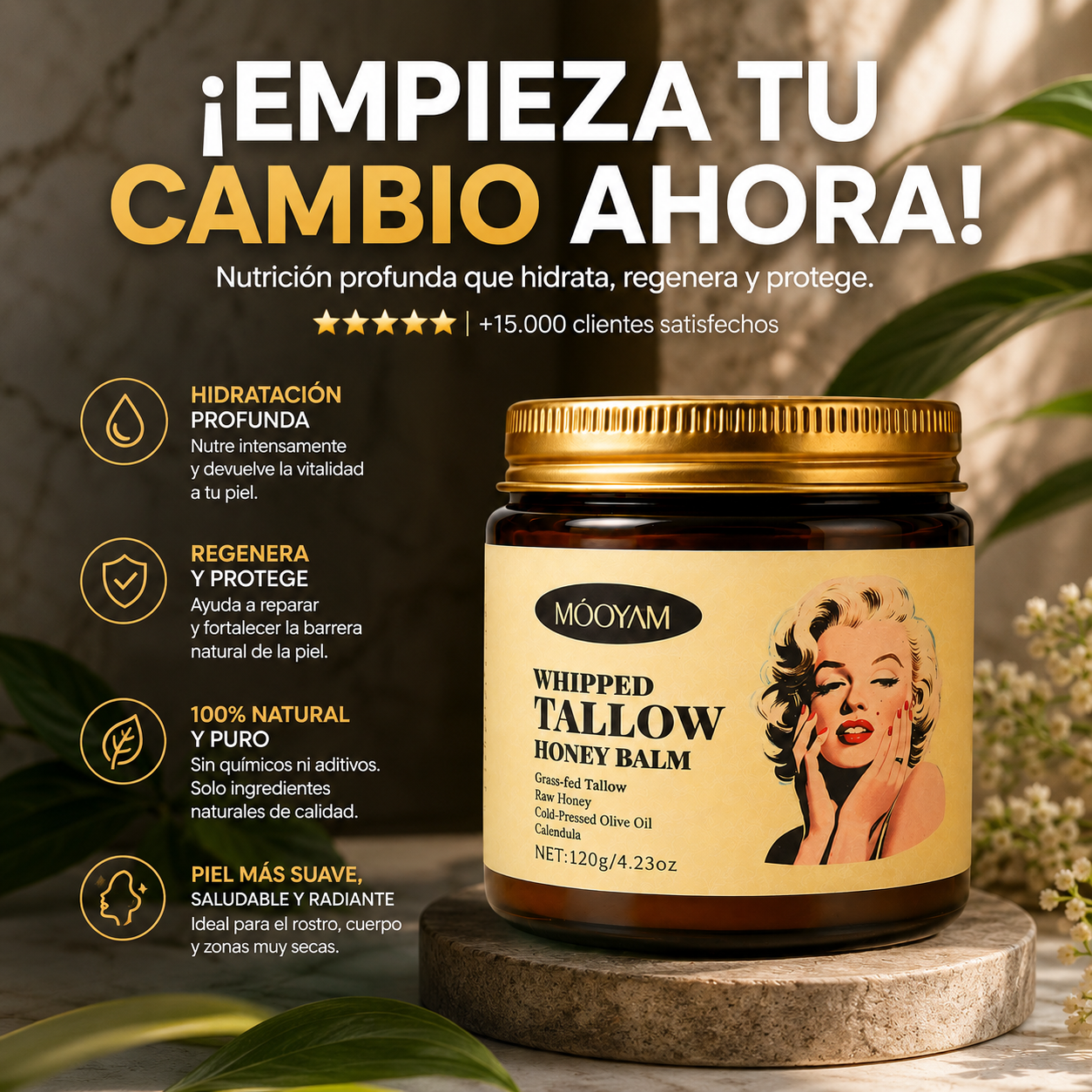 Crema Hidratante 100% Natural Sebo de Res