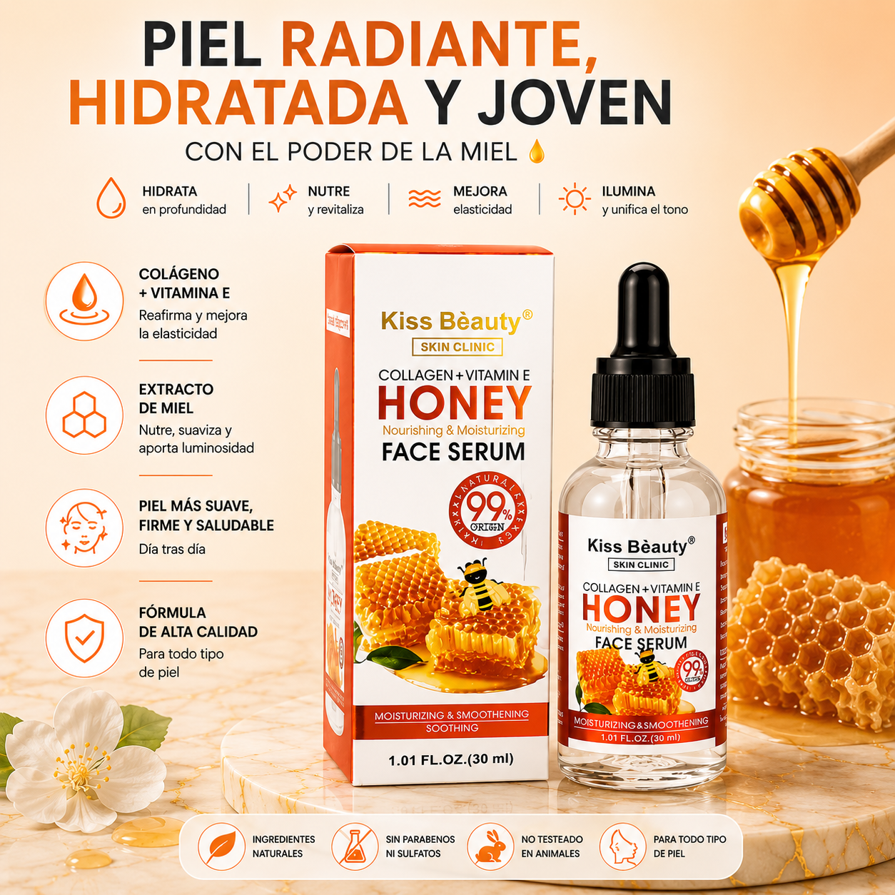 Sérum de miel con Colágeno y Vitamina E