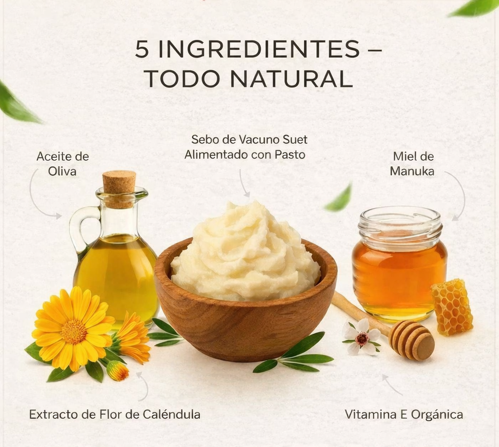 Crema Hidratante 100% Natural Sebo de Res